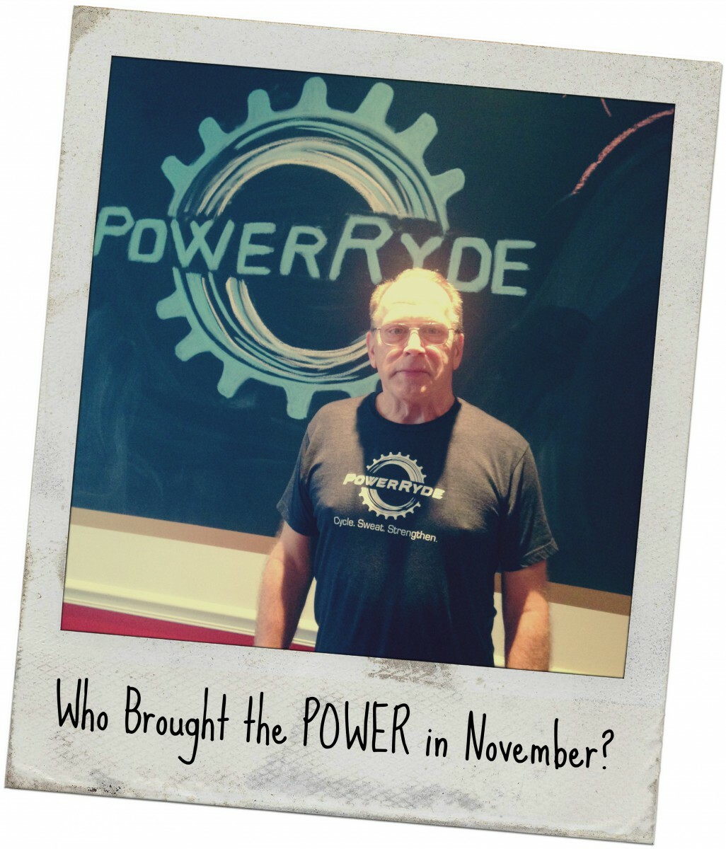 Polaroid style picture of Bob Dunn with 'Who Brought the POWER in 'November'?